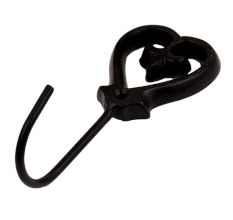 Black Floral And Heart Pattern Iron Hook